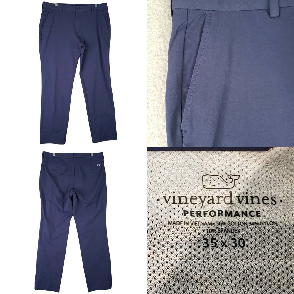 Vineyard Vines OTG Pants Performance Men’s Size 35x30 Navy Flat Front Golf